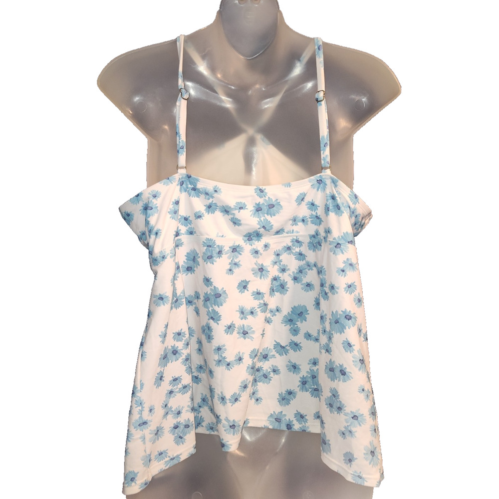 True Craft Women’s White Sleeveless Floral Print Halter Dress Size 1X BG23 - Picture 2 of 4